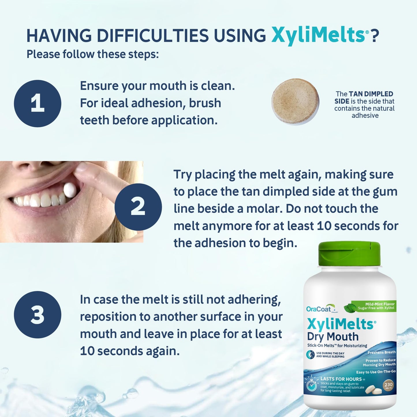 Oracoat XyliMelts Dry Mouth Discs – Sugar Free with Xylitol, Mint, 230 Count, 8-Hour Relief