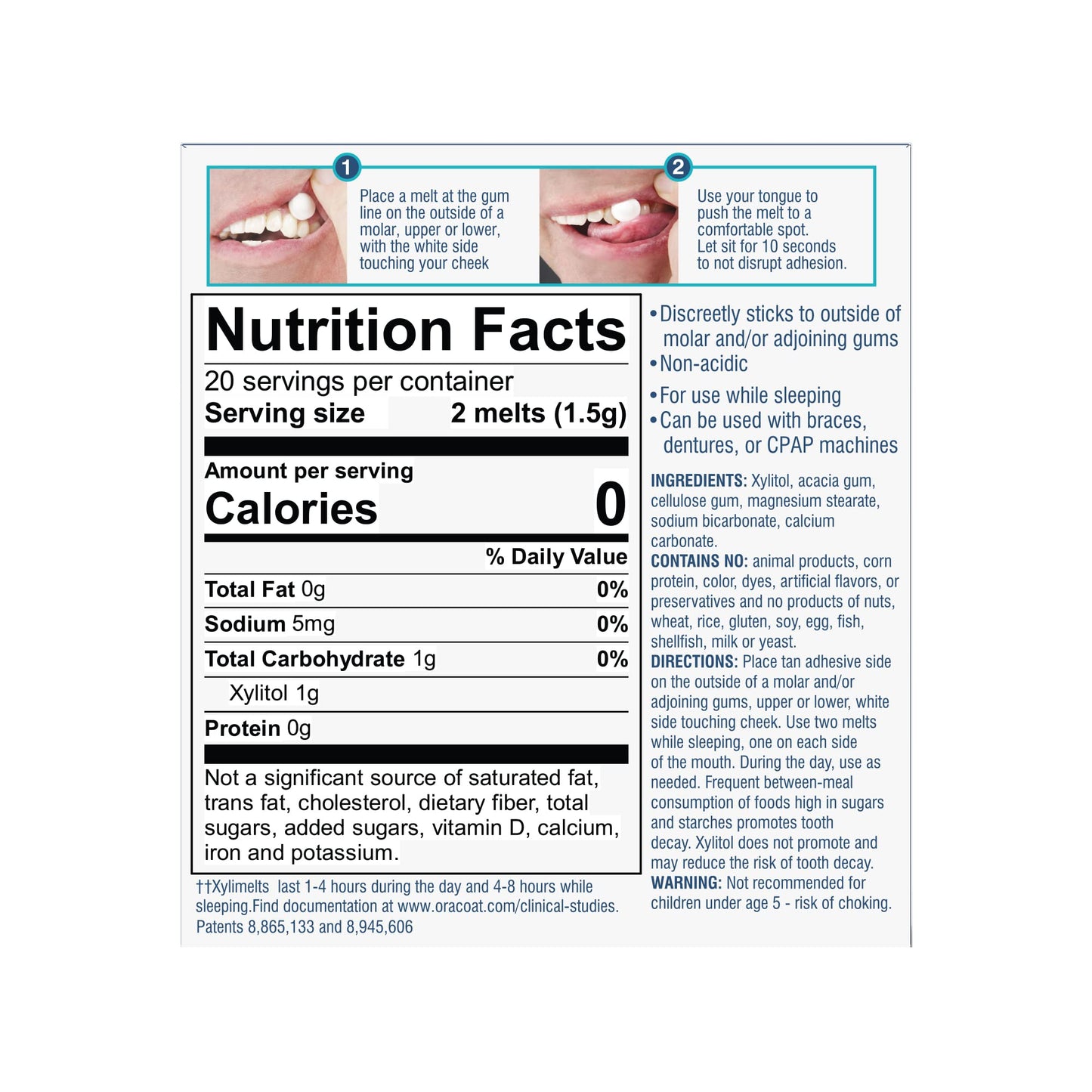 Oracoat XyliMelts for Dry Mouth – 8-Hour Relief, Sugar-Free Xylitol Discs, 80 Count