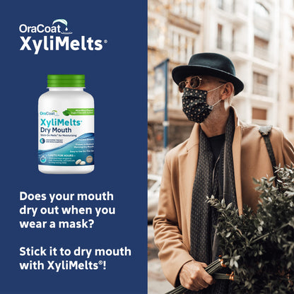 Oracoat XyliMelts Dry Mouth Discs – Sugar Free with Xylitol, Mint, 230 Count, 8-Hour Relief