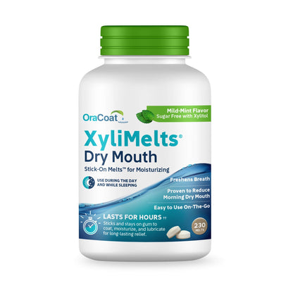 Oracoat XyliMelts Dry Mouth Discs – Sugar Free with Xylitol, Mint, 230 Count, 8-Hour Relief