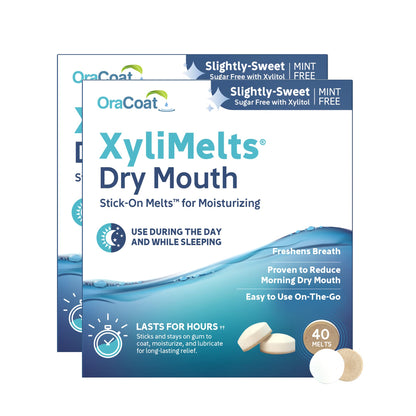 Oracoat XyliMelts for Dry Mouth – 8-Hour Relief, Sugar-Free Xylitol Discs, 80 Count