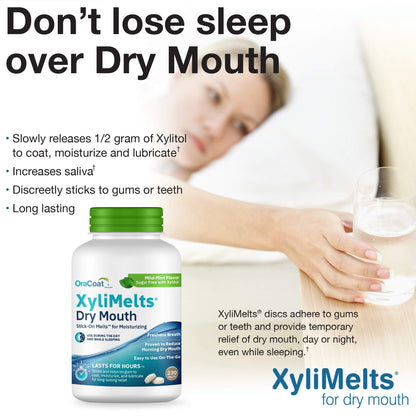 Oracoat XyliMelts Dry Mouth Discs – Sugar Free with Xylitol, Mint, 230 Count, 8-Hour Relief