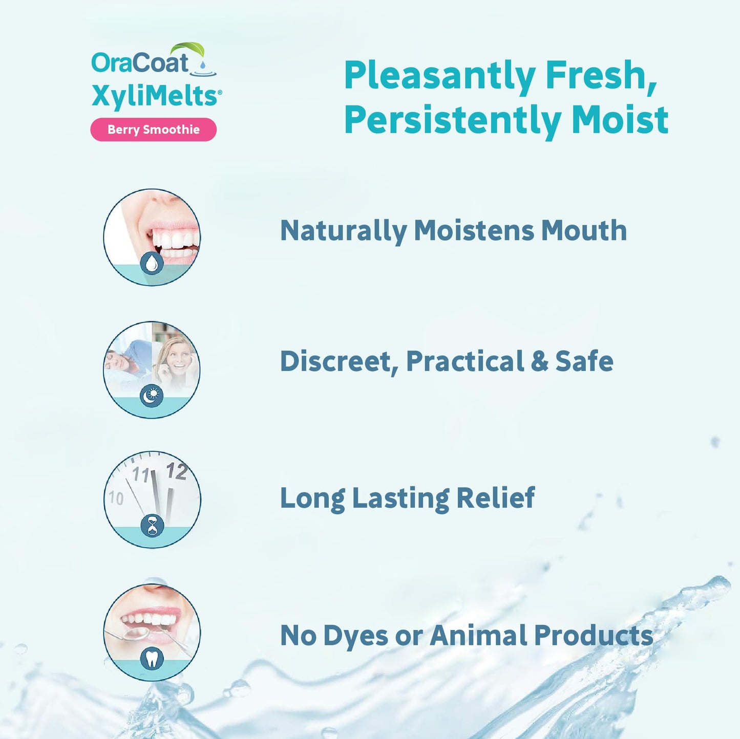Oracoat XyliMelts – Dry Mouth Relief Discs (Berry Smoothie) – 8-Hour Relief, 100 Count