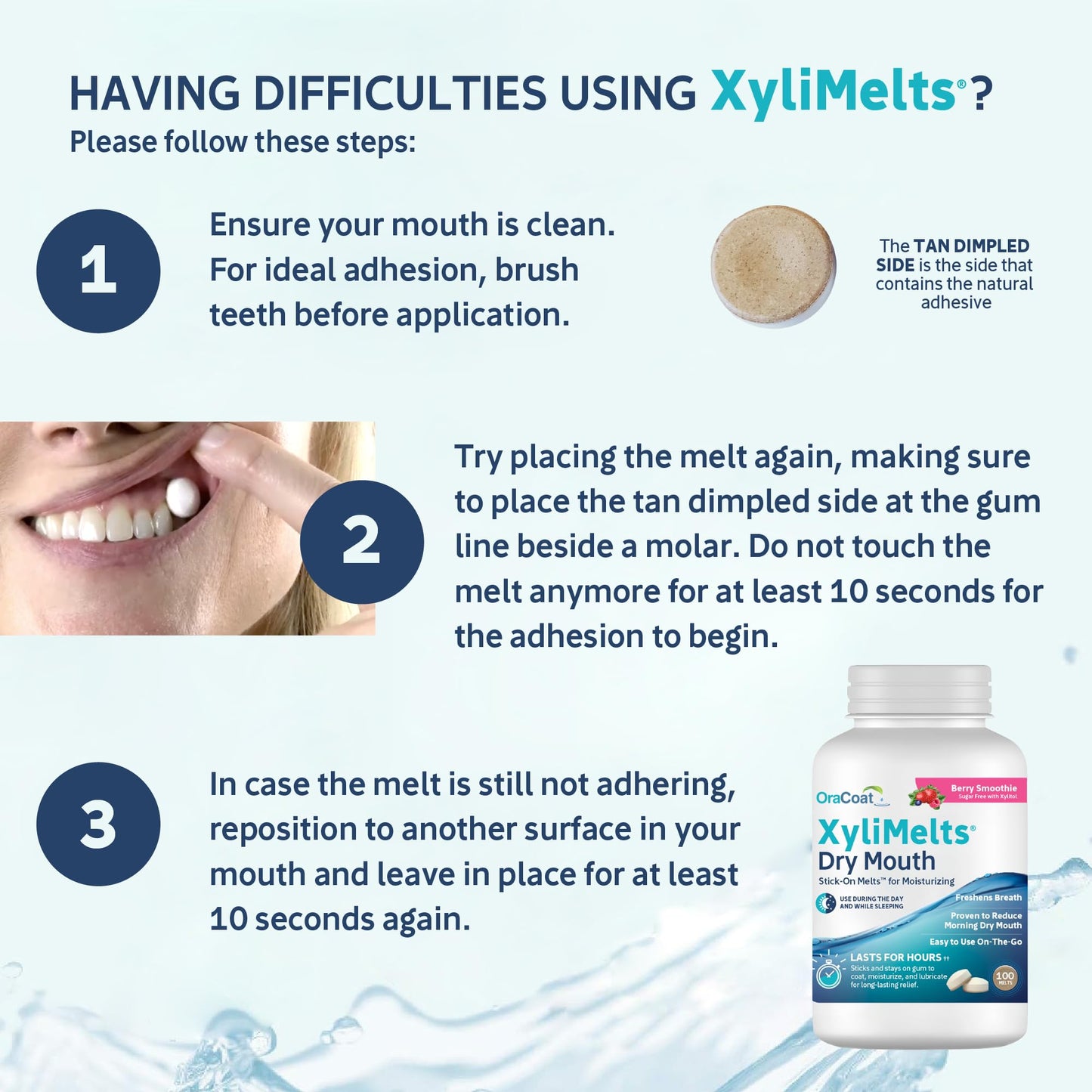Oracoat XyliMelts – Dry Mouth Relief Discs (Berry Smoothie) – 8-Hour Relief, 100 Count