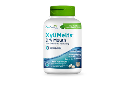 Oracoat XyliMelts for Dry Mouth Night Time or Day - Moisturizing Dry Mouth Adhering Discs, Sugar Free with Xylitol, 395 Count, Mint Flavor, 8-Hour Relief