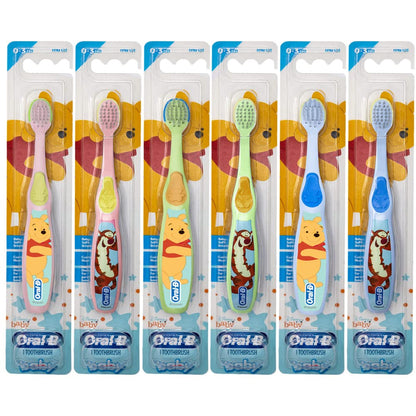 Oral-B Baby Manual Toothbrush with Pooh Characters - 0-3 Years, Extra Soft Pack of 6