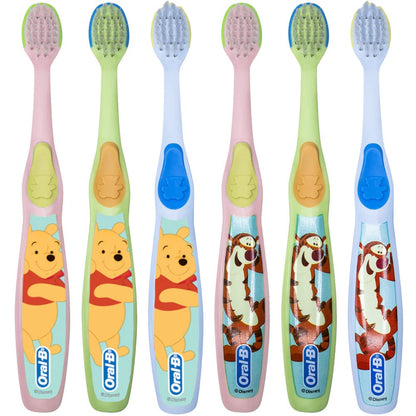 Oral-B Baby Manual Toothbrush with Pooh Characters - 0-3 Years, Extra Soft Pack of 6
