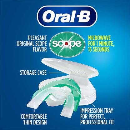 Oral-B Nighttime Mouth Guard – 3-Minute Moldable Dental Guard with Scope Mint