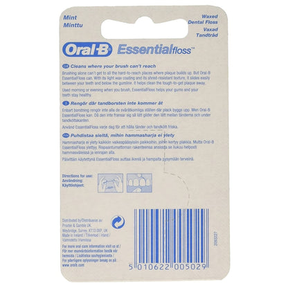 Oral-B Essential Mint Floss - Waxed, 12 x 50 m