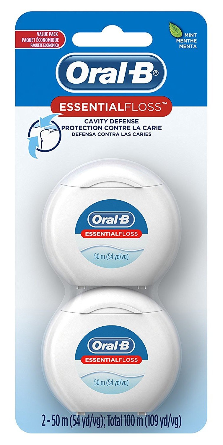 Oral-B 54 Yards Mint Floss Twin Pack (6 Pack) - Wax Coated, Shred-Resistant