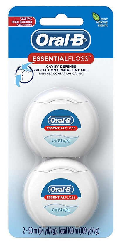 Oral-B 54 Yards Mint Floss Twin Pack (6 Pack) - Wax Coated, Shred-Resistant