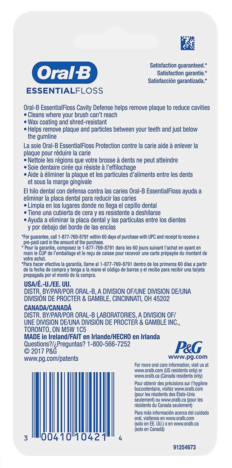 Oral-B 54 Yards Mint Floss Twin Pack (6 Pack) - Wax Coated, Shred-Resistant