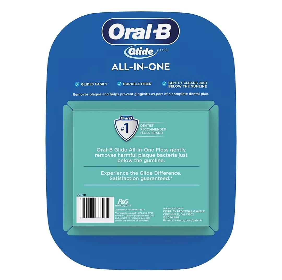 Oral-B Glide Mint All-in-One Dental Floss (Pack of 6) – 48 Yards Each | Dentist-Recommended