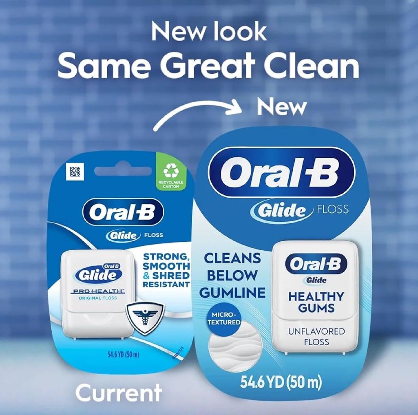 Oral-B Glide Pro-Health Floss – Healthy Gums, 54.7 yd (Pack of 2)