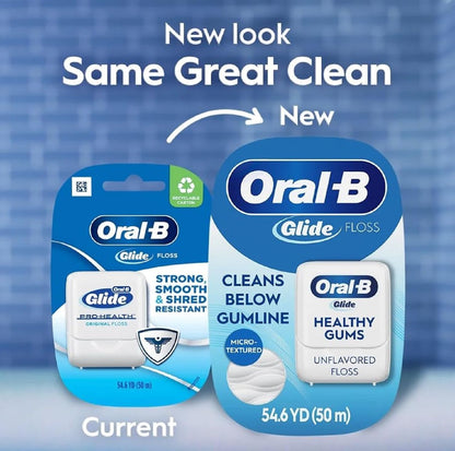 Oral-B Glide Pro-Health Floss – Healthy Gums, 54.7 yd (Pack of 2)
