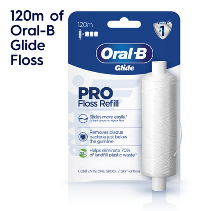 Oral-B Glide PRO Floss Refill 120m – Dentist-Recommended, Refillable