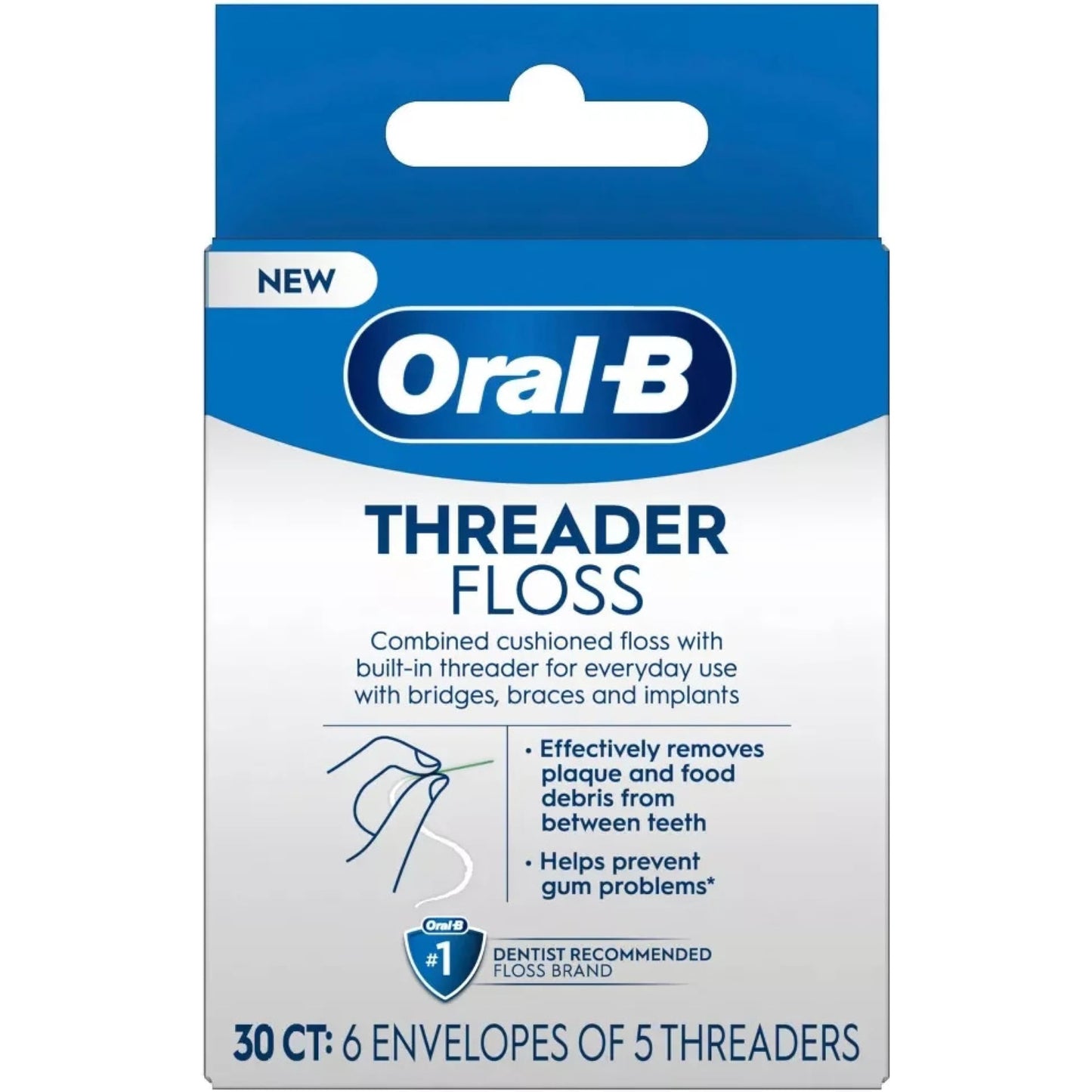 Oral-B Glide Threader Floss, 30-Count | 6 Envelopes of 5 Threaders (Value Pack)