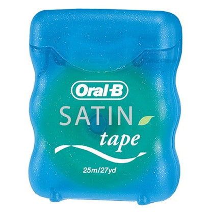 Oral-B Satin Tape Dental Floss 25m (12 Pack) Mint – 2-Layer Ribbon Floss
