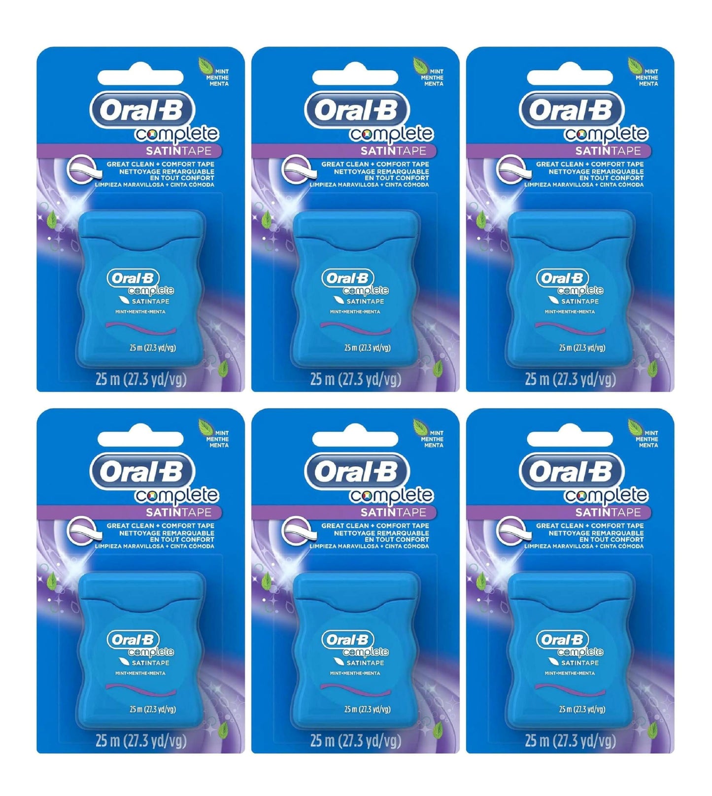 Oral B Satin Tape Mint 25M (Pack of 6)