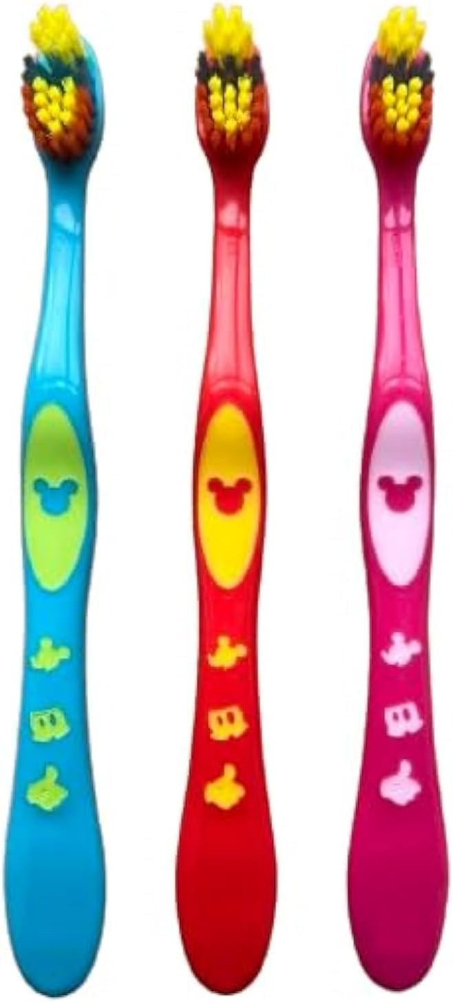 Oral Basics Baby Toothbrush Pack 3 – Mickey & Minnie, Soft Bristles, 24+ Months