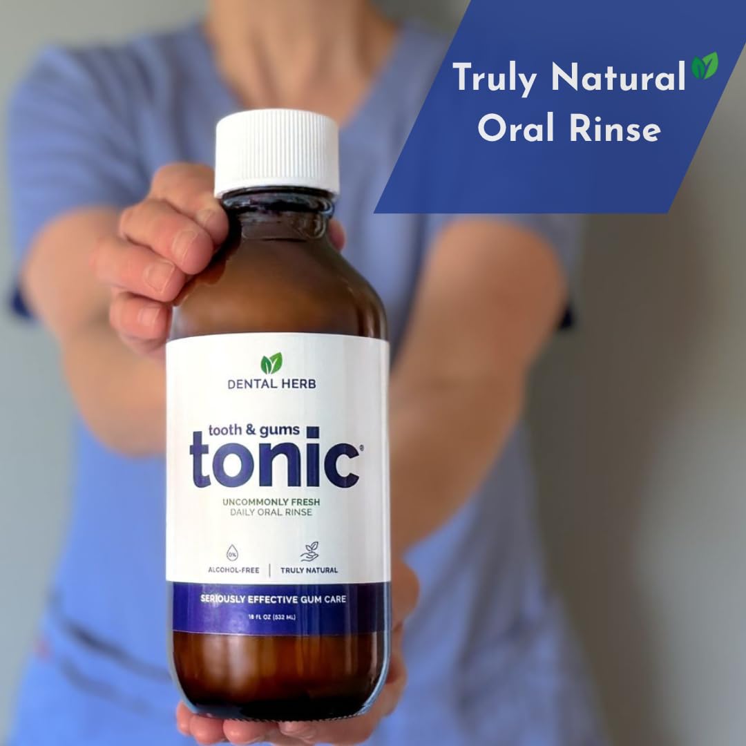 Soothe Gums & Freshen Breath Naturally | Herbal Oral Rinse with Essential Oils | Alcohol-Free, Fluoride-Free Mouthwash | Plant-Based Oral Care | Tooth & Gums Tonic by Dental Herb Company