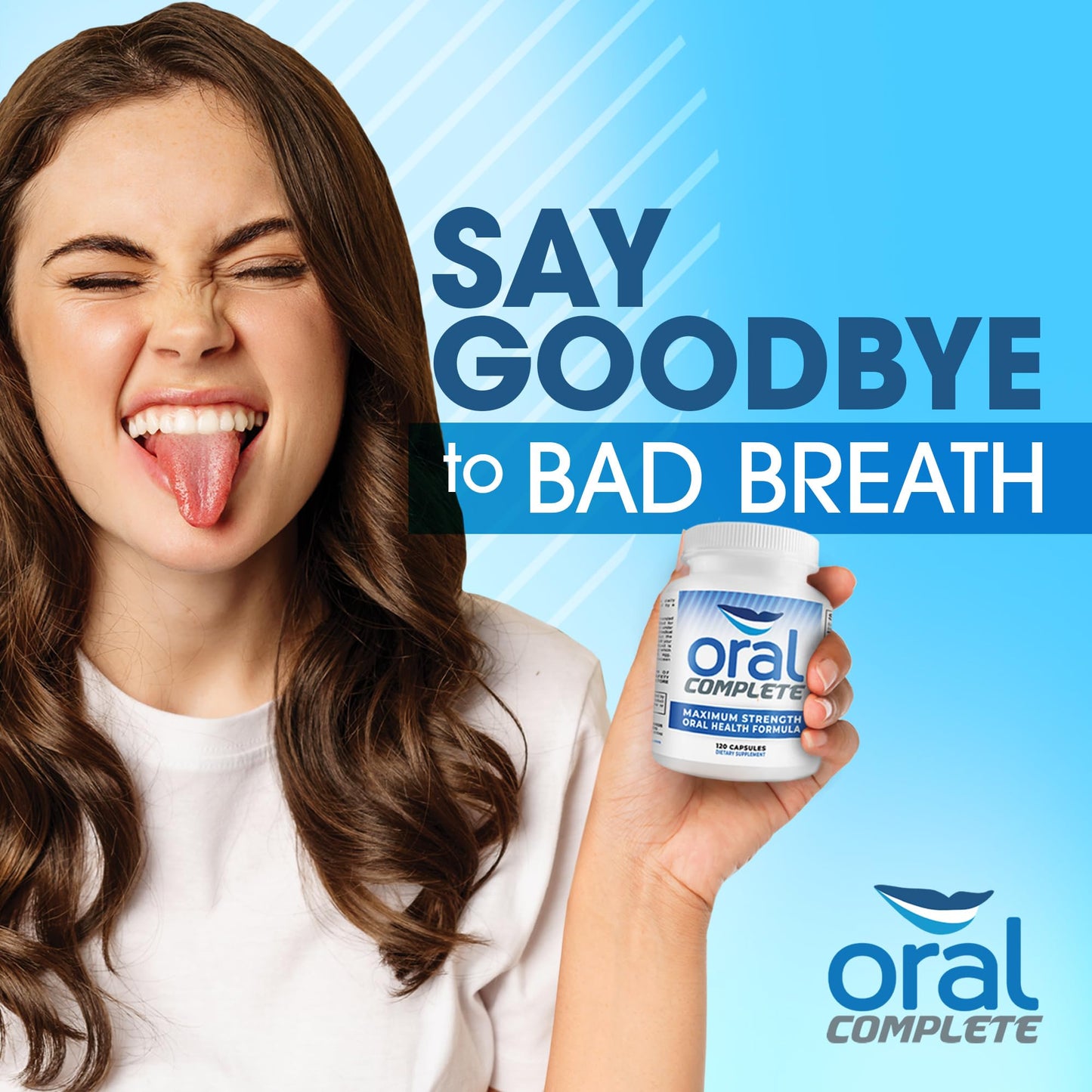 Oral Complete 11-in-1 Dental Probiotics with BLIS K12 – Bad Breath & Tonsil Stone Relief, Non-GMO, 120 Capsules