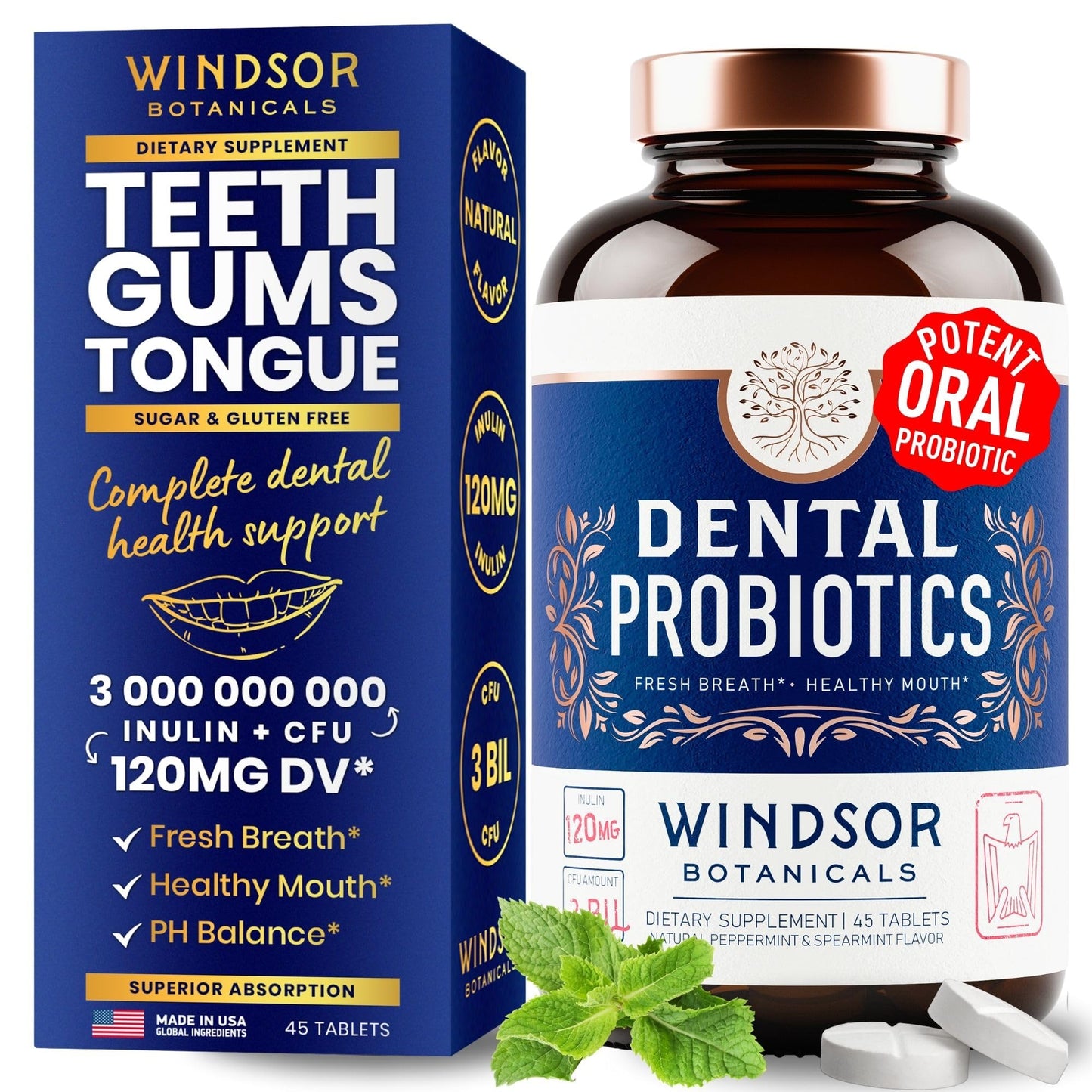 Oral Probiotics for Teeth & Gums – 3bn CFU Dental Probiotic Tablets
