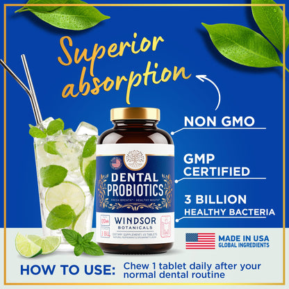 Oral Probiotics for Teeth & Gums – 3bn CFU Dental Probiotic Tablets