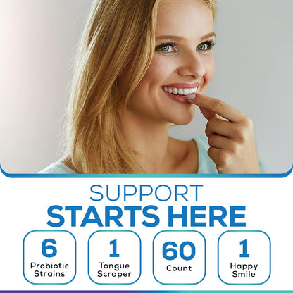 Oral Probiotics & Tongue Scraper – Mint Chewables (60ct) | BLIS M18