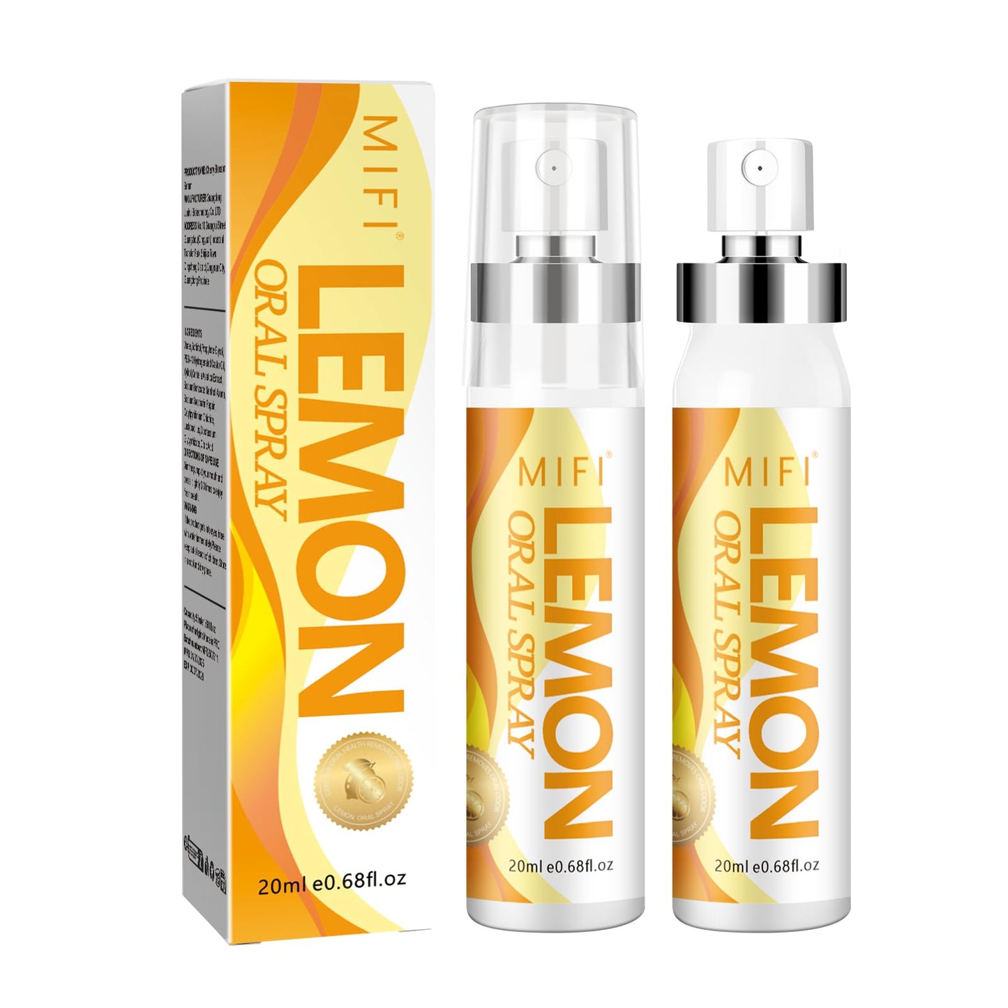 Oral Spray for Adults - Sugar-Free Breath Freshener, Lemon Flavor 2-Pack, Dry Mouth Relief