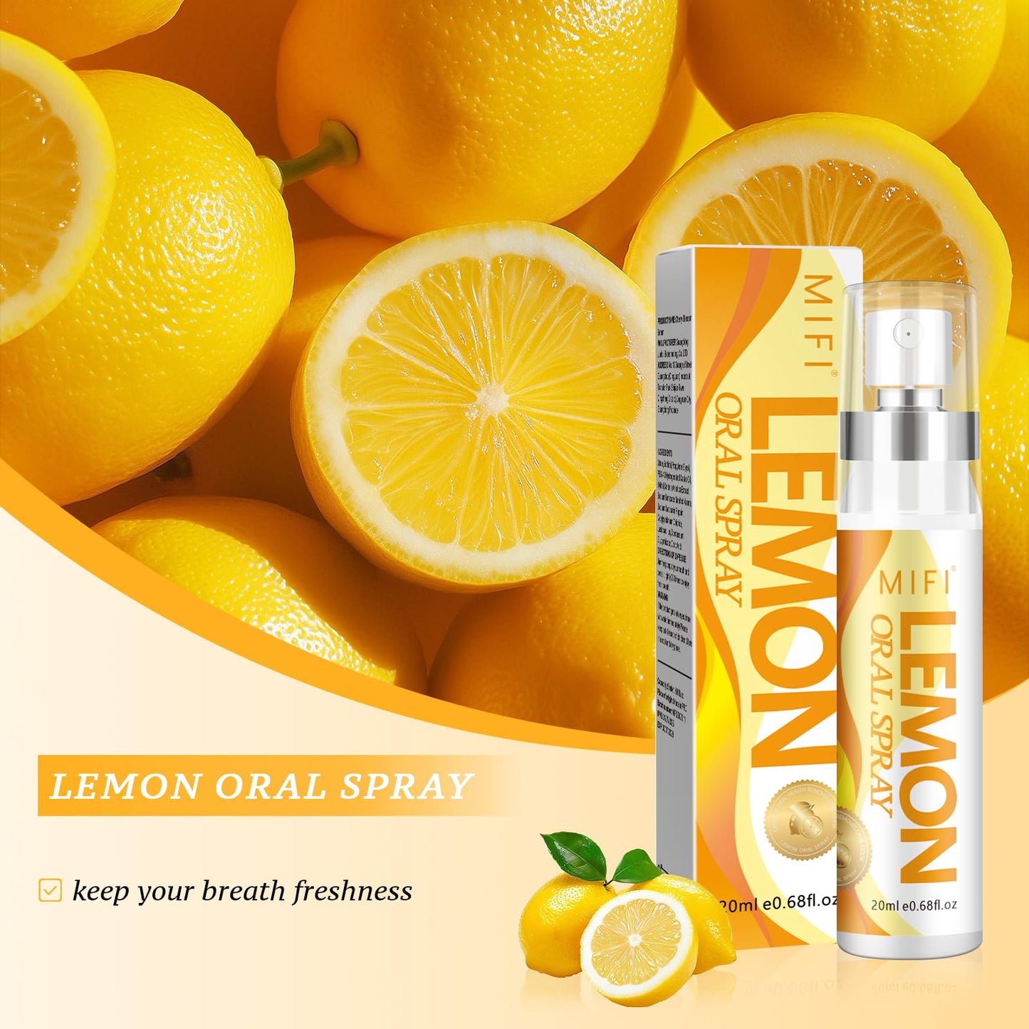Oral Spray for Adults - Sugar-Free Breath Freshener, Lemon Flavor 2-Pack, Dry Mouth Relief