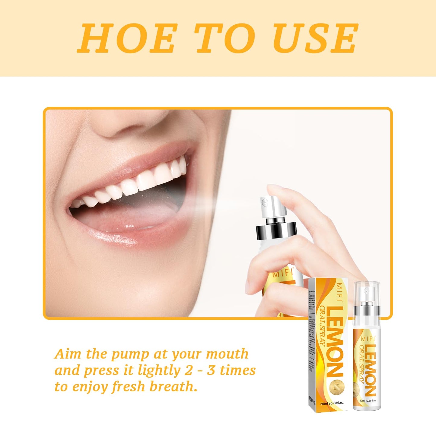 Oral Spray for Adults - Sugar-Free Breath Freshener, Lemon Flavor 2-Pack, Dry Mouth Relief