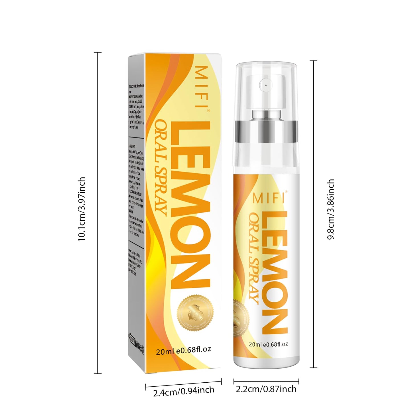 Oral Spray for Adults - Sugar-Free Breath Freshener, Lemon Flavor 2-Pack, Dry Mouth Relief