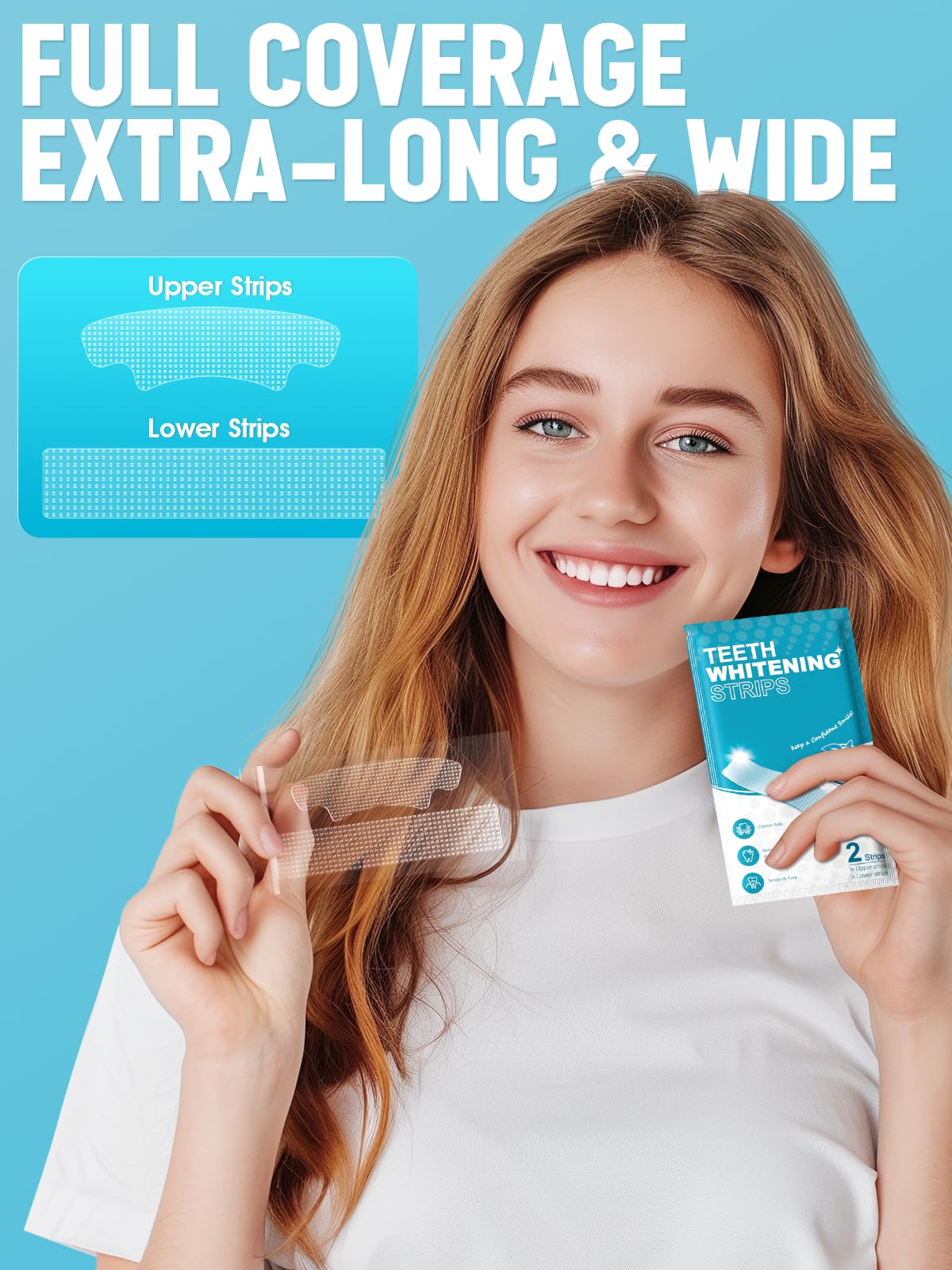 Oralfree Natural Teeth Whitening Strips for Sensitive Teeth | Enamel-Safe, Mint, 28 Strips