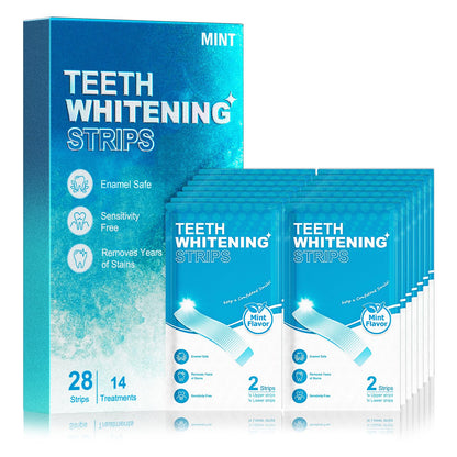 Oralfree Natural Teeth Whitening Strips for Sensitive Teeth | Enamel-Safe, Mint, 28 Strips