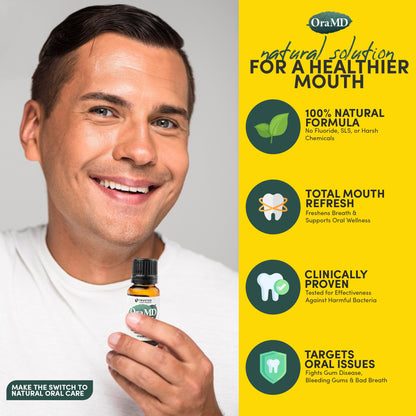 OraMD 4-in-1 Extra Strength Tooth Oil - Clinically Tested Gum Disease & Gingivitis Treatment - All-Natural (2 Pack)