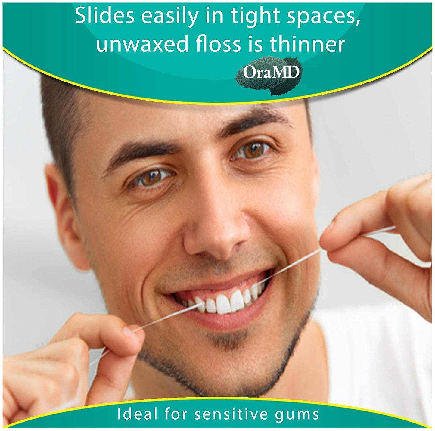 OraMD Oral Care Pure Unwaxed Dental Floss 54.6 Yards — PFOA-Free, Shred-Resistant, Unscented — 6 Pack