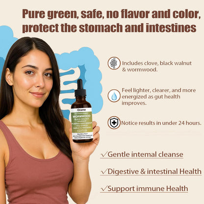 Orame Wormwood Gut Cleanse Liquid Drops – Prozen Wormwood, Black Walnut, Clove, Soursop, 2 oz