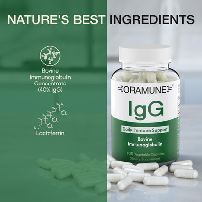 Oramune Support: IgG Colostrum Immunoglobulin 500mg | Transfer Factor & 100 Capsules