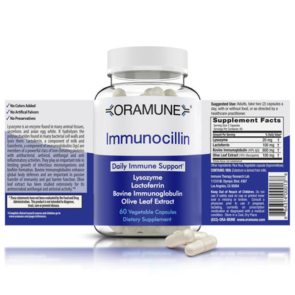 Oramune Support Supplement with Transfer Factor & Pure Colostrum – 60 Capsules