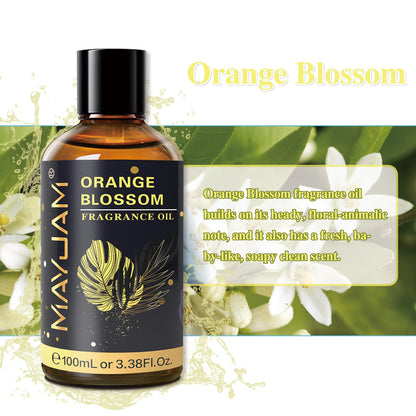 MAYJAM 100ML Orange Blossom Fragrance Oil with Glass Dropper – Diffuser & DIY Soap Candle Making