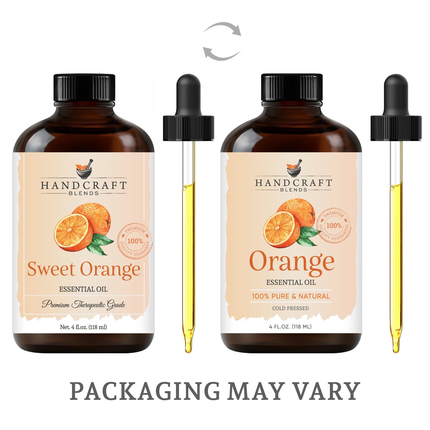 Handcraft Blends Orange Essential Oil – 4 oz | 100% Pure & Natural, Premium Grade