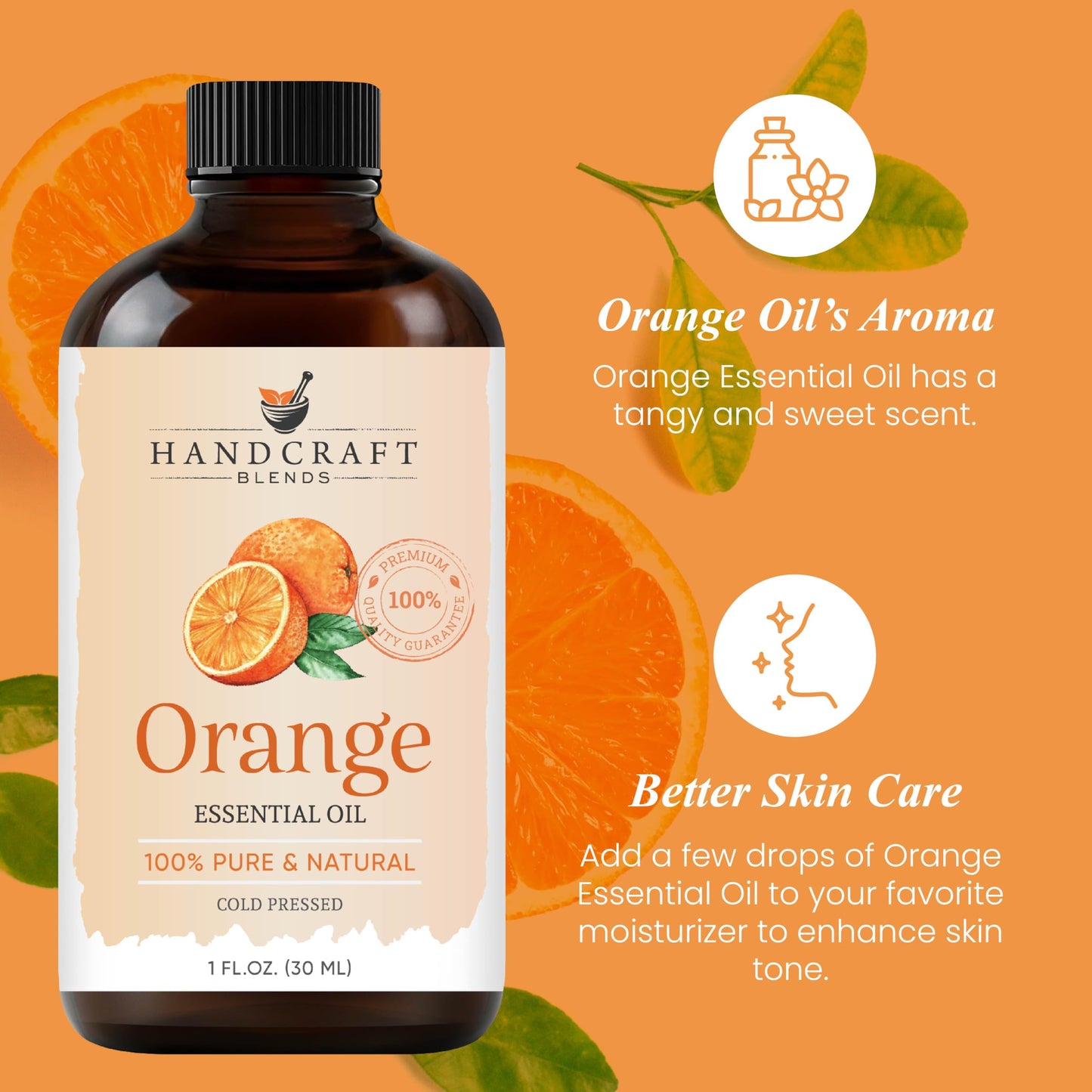 Handcraft Blends Orange Essential Oil – 1 Fl Oz | Pure & Natural