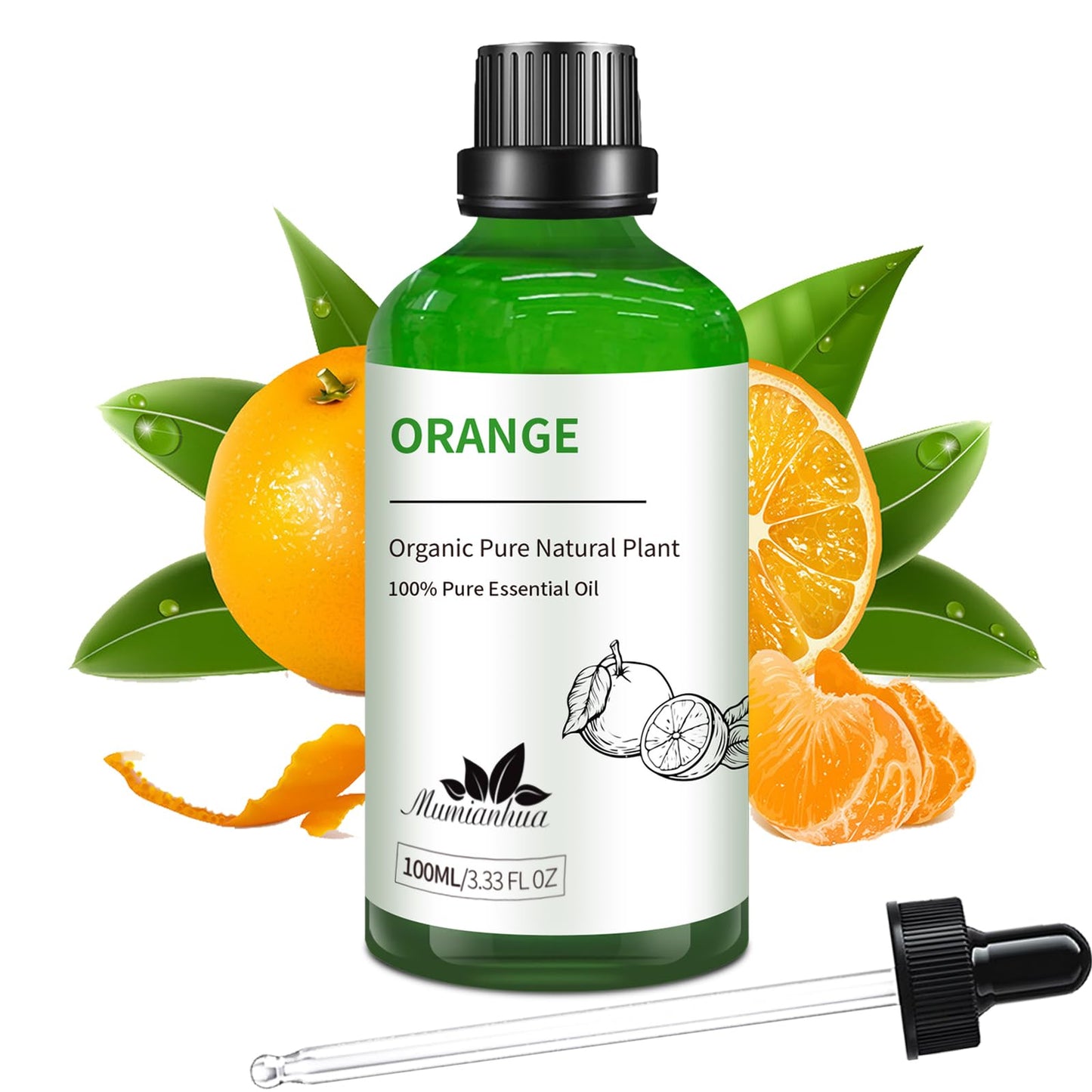 Orange Essential Oil Pure – Mumianhua Sweet Orange Oil for Diffuser, Skin, DIY (3.38 Fl Oz)