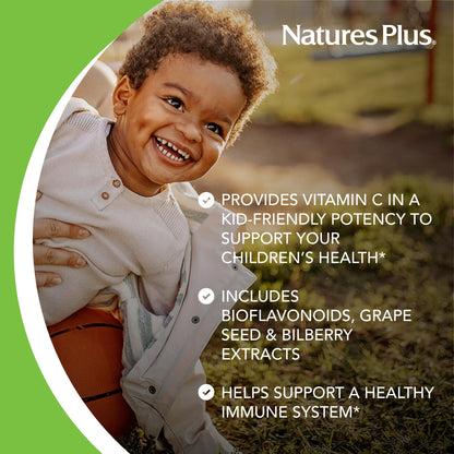 Nature's Plus Animal Parade Vitamin C for Kids - Orange Flavor, 90 Chewables (45 Servings)
