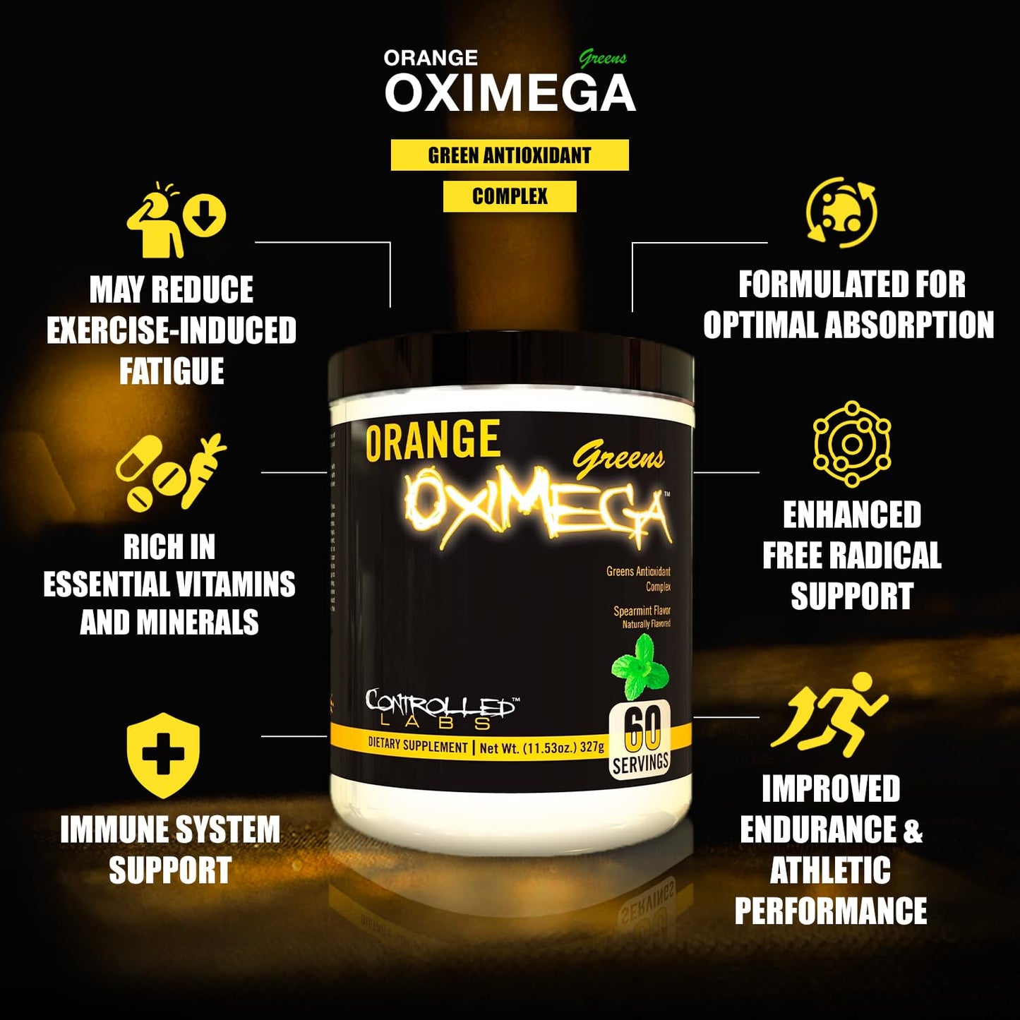 Orange OxiMega Greens Spearmint 0.72 lb by Controlled Labs
