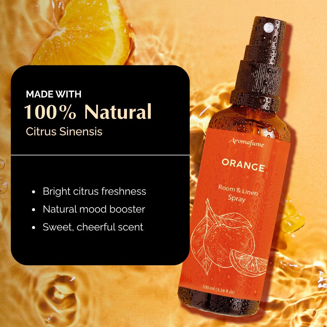Orange Room Linen & Pillow Spray by Aromafume – 100ml | Pure Orange Essential Oil