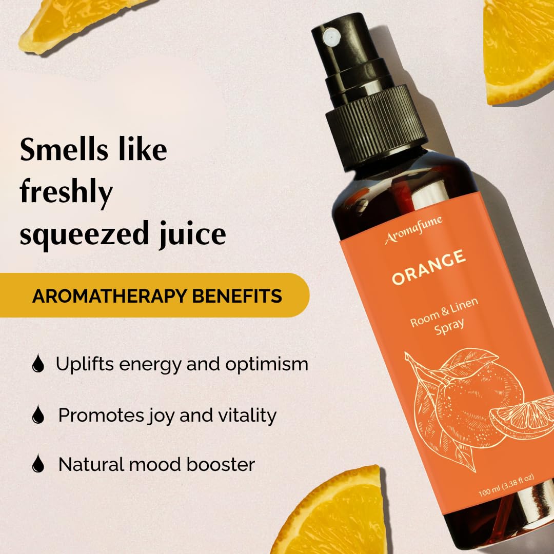 Orange Room Linen & Pillow Spray by Aromafume – 100ml | Pure Orange Essential Oil