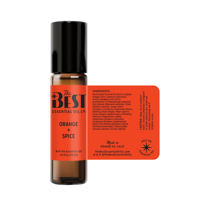 Orange + Spice Essential Oil Roll-On – Premium Grade, Pre-Diluted in Coconut Oil (10 ml)