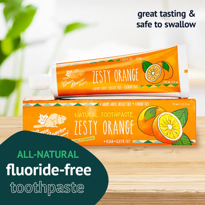 Orange Zesty Fluoride-Free Toothpaste | Natural Whitening & Fresh Breath